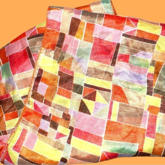 Adorable infinity scarf with bright abstract color design! - Picture 6 of 6